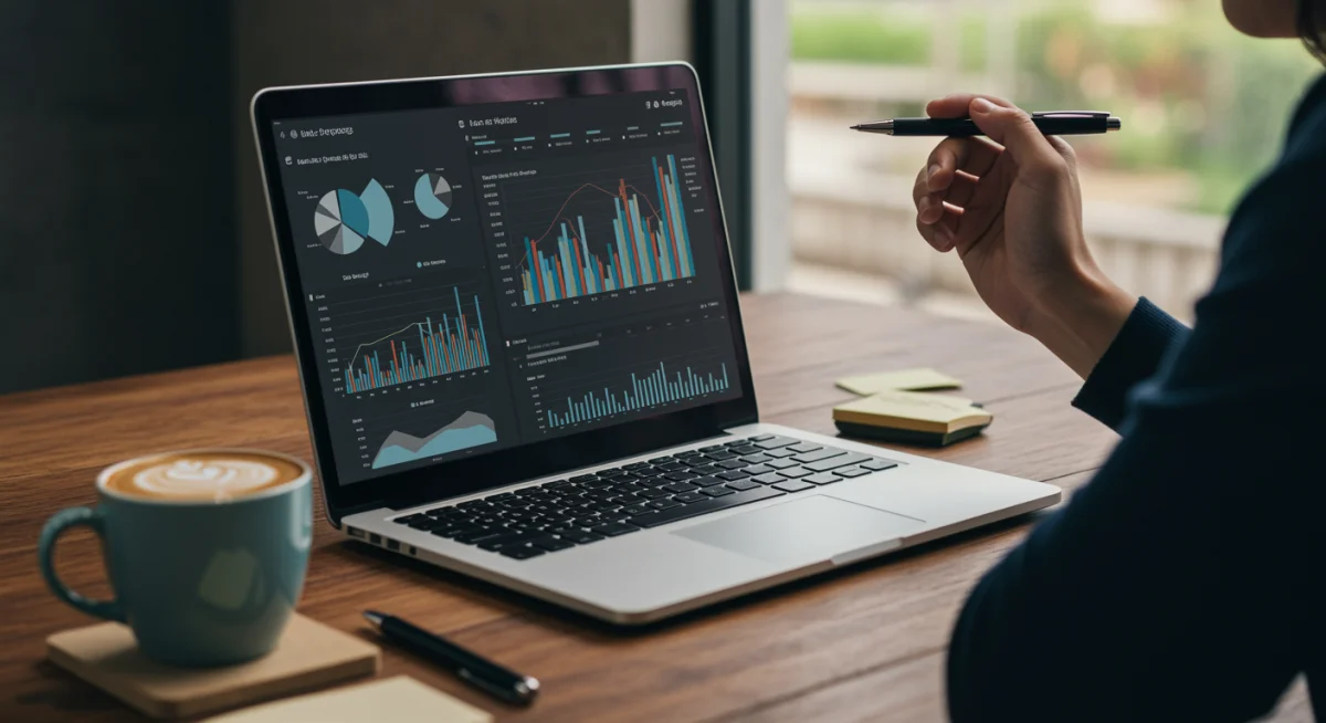 Person analyzing financial data on a laptop for HSA planning