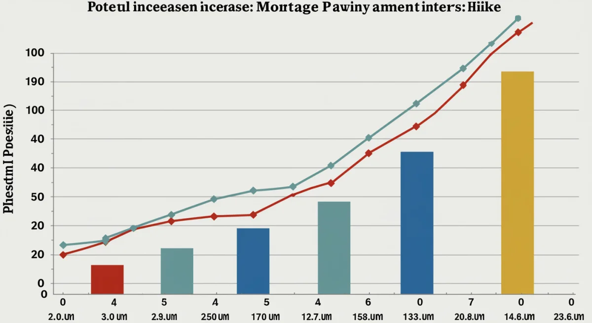 Chart showing increased mortgage payments due to rising interest rates.