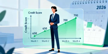 Credit score improvement plan for 2026 showing a significant boost