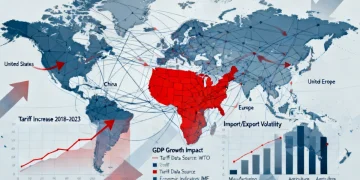 Global trade routes with rising tariff indicators affecting US sectors