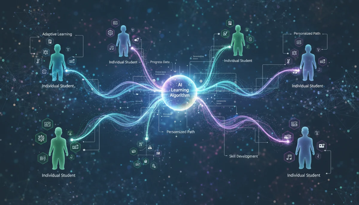 AI algorithm generating personalized learning paths for K-12 students.