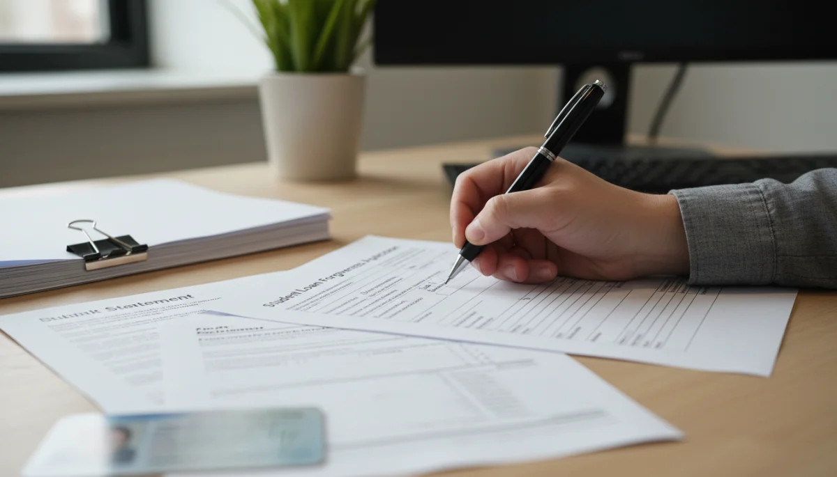 Applying for student loan forgiveness with official documents
