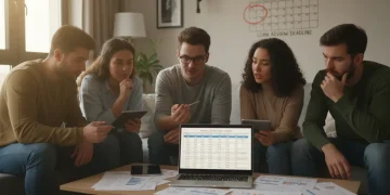 Students reviewing loan forgiveness program details on a laptop